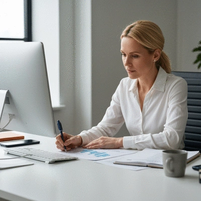 Professional working on secure data backup and disaster recovery planning